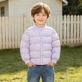 thumbnail image 6 of ITSAME Toddler Girls Lightweight Puffer Jacket Cute Print Keep Warm Quilted Snap Button Winter Coat Purple Size 7, 6 of 10