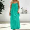 thumbnail image 2 of HAJWOH Summer Dresses for Women 2026 Backless Cami Dress for Women Backless Dresses Spaghetti Strap Flowy Maxi Dress Summer Casual Solid Color Sleeveless Dresses Green, 2 of 8