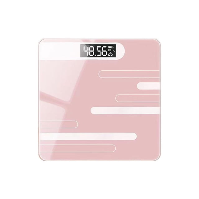 Balance de Graisse Corporelle Intelligente Bluetooth AI, Balance de Salle de Bain Numérique Rose avec Synchronisation App, Précision 0.1kg, Reconnaissance Multi-Usage, Verre Trempé, Moniteur de Santé Alimenté par Batterie