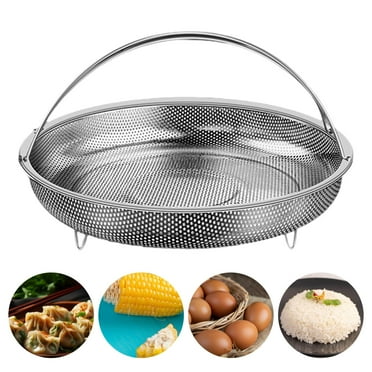 koolsoo Stainless Steel Steamer Basket Steamer Insert Rice Wash Sieve Veggie Steamer Basket for Vegetables Cooking Eggs Bun
