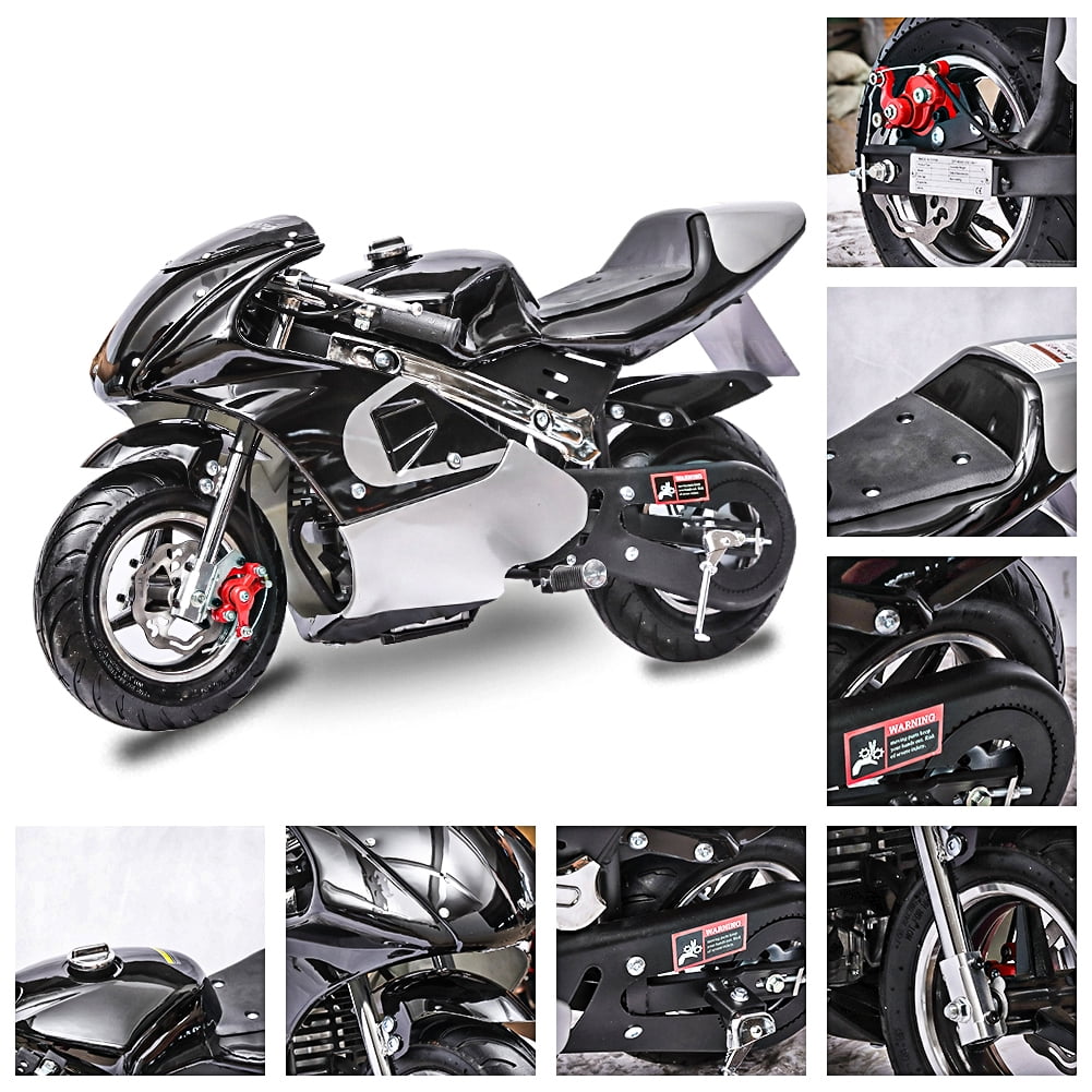 40CC 4Stroke Kids Pocket Bike Mini Motorcycle, Black