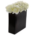 thumbnail image 2 of Nearly Natural 1510-WH Arrangement de Roses en Vase Noir&44; Blanc, 2 of 3