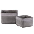 thumbnail image 1 of Cement Square Pot With Brushed Band Rim Top, Set of 2, Gray, 1 of 1