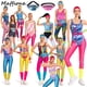 thumbnail image 2 of Conjunto de 6 piezas de disfraz de discoteca hippie de los años 80 para mujer adulta, ropa deportiva retro para mujer, ropa de fitness, traje de Carnaval de Halloween, 2 of 5