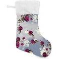 thumbnail image 6 of SKYSONIC Rose Spring Floral Christmas Stockings Personalized Large Christmas Stocking Cute Snowflake Stockings 18 Inch Xmas Stocking for Xmas Decorations and Holiday Family Party Decor Xmas Gifts, 6 of 7