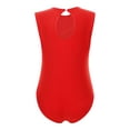 thumbnail image 4 of DPOIS Kids Girls Shiny Gymnastics Leotard Sleeveless Bodysuit Red 12, 4 of 7