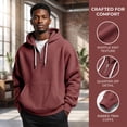 thumbnail image 4 of Homeyce Mens Long Sleeve Shirts Waffle Hoodie Sweatshirt Zipper Drawstring Long Sleeve Shirts,Red 2XL, 4 of 5