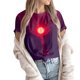 thumbnail image 2 of Hazbin Hotel Moda Casual Mujer Impreso de manga corta Cuello redondo Pullover Tops Morado/L, 2 of 6