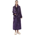 thumbnail image 1 of Womens Mens Fleece Robe Soft Plush Bathrobe Long Warm, 1 of 6