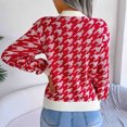 thumbnail image 4 of Herrnalise Women's Knitted Crop Tops Autumn And Winter Fashion Solid Hollow Stripe Long Sleeve Round-Neck Sweater Tops Pullover Jumper Sweaters, 4 of 8