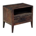 thumbnail image 2 of Porter Designs Fall River Solid Sheesham Wood Nightstand - Brown., 2 of 12