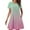 Pink, variant on Womens V Neck Cross Wrap Waist Cinched Swing Midi Dress Flowy Romantic Tea Party Brunch Dress Green XL