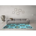 thumbnail image 3 of Ahgly Company Indoor Square Southwestern Light Blue Country Area Rugs, 7' Square, 3 of 4
