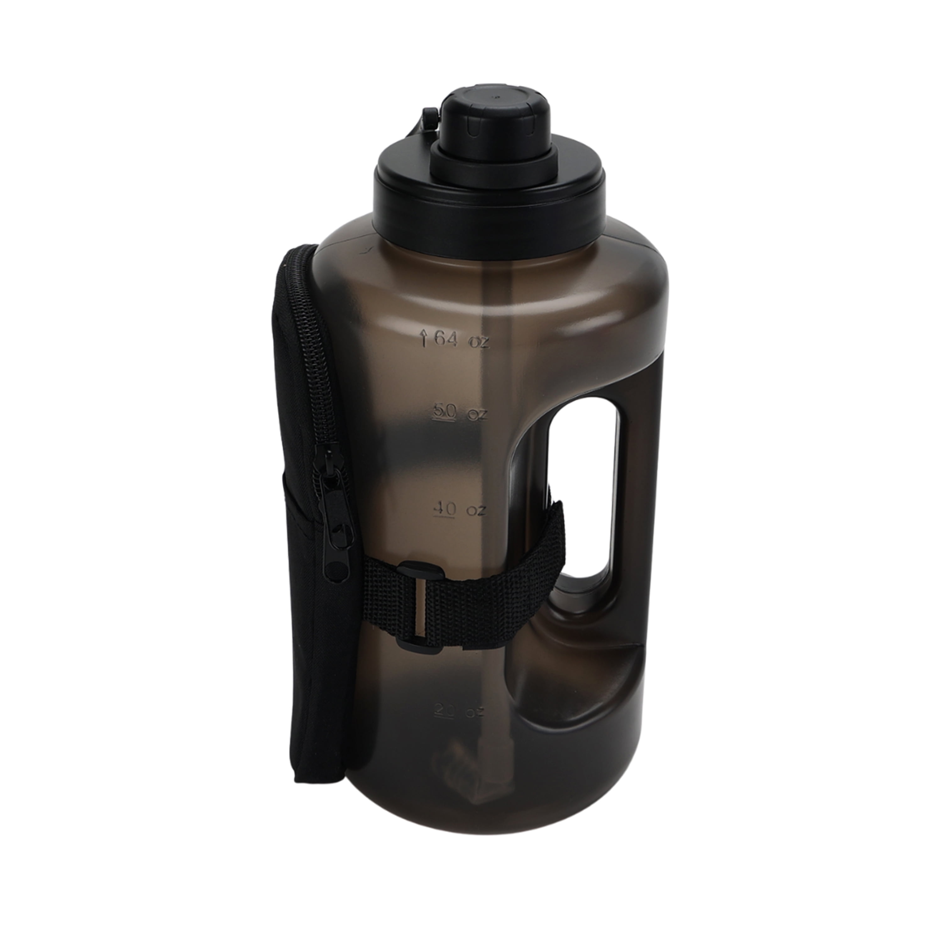 Mainstays 64 oz Black Plastic Water Bottle and Accessory Bag