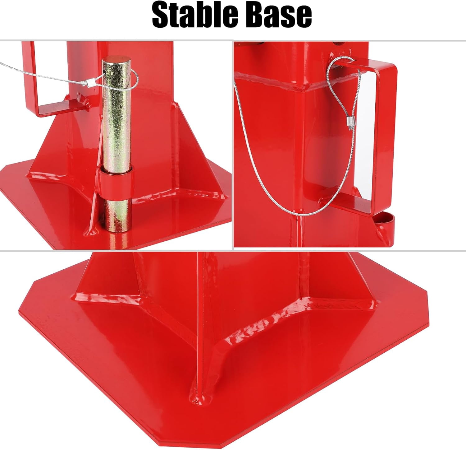 QinaQin Heavy Duty Car Jack Stand,12 Ton Jack Stands with Lock,Adjustable Height 11''-18'',26,400 lb Capacity for Trucks & Cars,Automotive Repair,Red