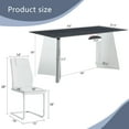 thumbnail image 4 of Black Marble Dining Table Set 63" with 6 White PU Chairs - Stainless Steel Legs, Modern Kitchen Furniture, Seats 6, Easy Assembly, Home &amp; Dining Room, 4 of 24