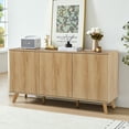 thumbnail image 4 of Wirrytor Sideboard Storage Cabinet with Doors and Shelves, Buffet Cabinet with Storage, Credenza Storage Cabinet for Kitchen, Wooden Fluted Cabinet, Under TV Cabinet with Storage,Natural, 4 of 12