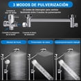 thumbnail image 2 of Regadera para baño 8 pulgadas cabezal cuadrado alta presión 5 modos fija con teléfono y tubo extensión 1,5 m cromo, 2 of 8