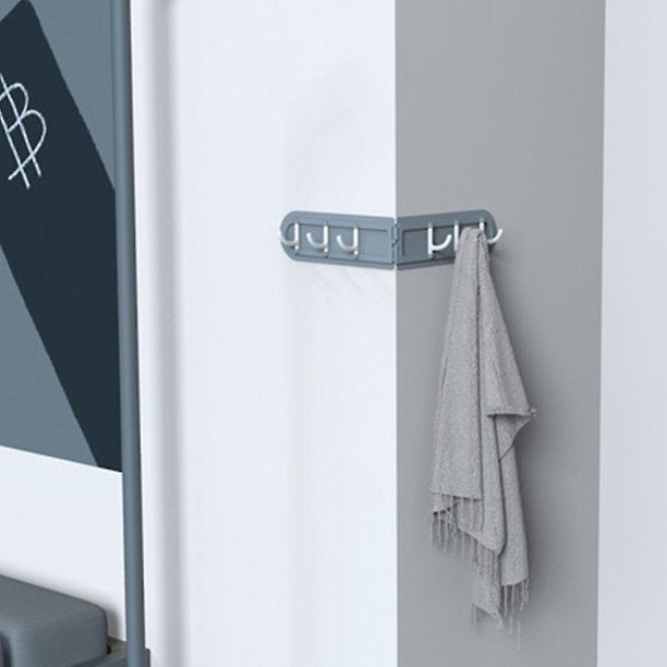 2 uds gancho de esquina creativo plegable cocina baño gancho de perforación gratis gancho de puerta trasera Banban
