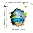 thumbnail image 3 of Wall Sticker 3D Ocean Dolphin Wall Decal, Underwater World Bathroom Decor, Removable Self-Adhesive Wall Art For Bedroom Living Room Home Office Decoration, 3 of 5
