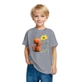 thumbnail image 4 of T-shirts Graphiques pour Fille à Imprimé Floral, Manches Courtes, Col Rond, Hauts, 4 of 6