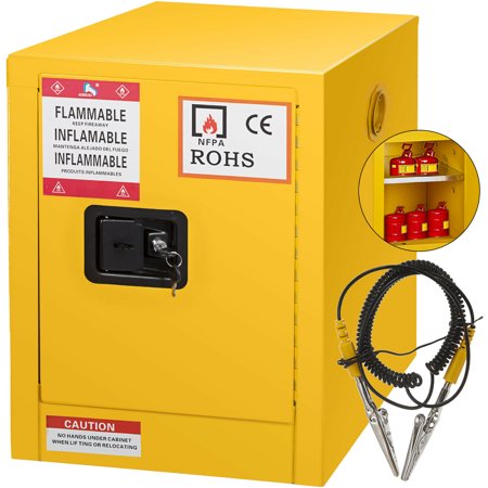 VEVOR 4 Gallon Flammable Cabinet Galvanized Steel Safety Cabinet Adjustable Shelf Flammable Storage Cabinet