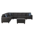 thumbnail image 2 of Pemberly Row 8-Piece Upholstered Fabric Sectional with Ottoman in Gray, 2 of 9