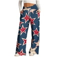 thumbnail image 2 of AGWOLF Women's Wide Leg Sweatpants Baggy Drawstring High Waisted Pants Cute Star Graphic Sweat Pant Boyfriend Trendy Trousers with Pockets Red XL, 2 of 6