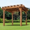 thumbnail image 6 of Backyard Discovery Beaumont 10'x10' Cedar Wood Patio Pergola Kit, Trellis Roof, PowerPort, 6 of 11
