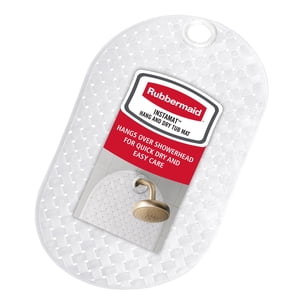 Rubbermaid Instamat Clear Tub Mat with Showerhead Hook, 27.2" x 15.2"