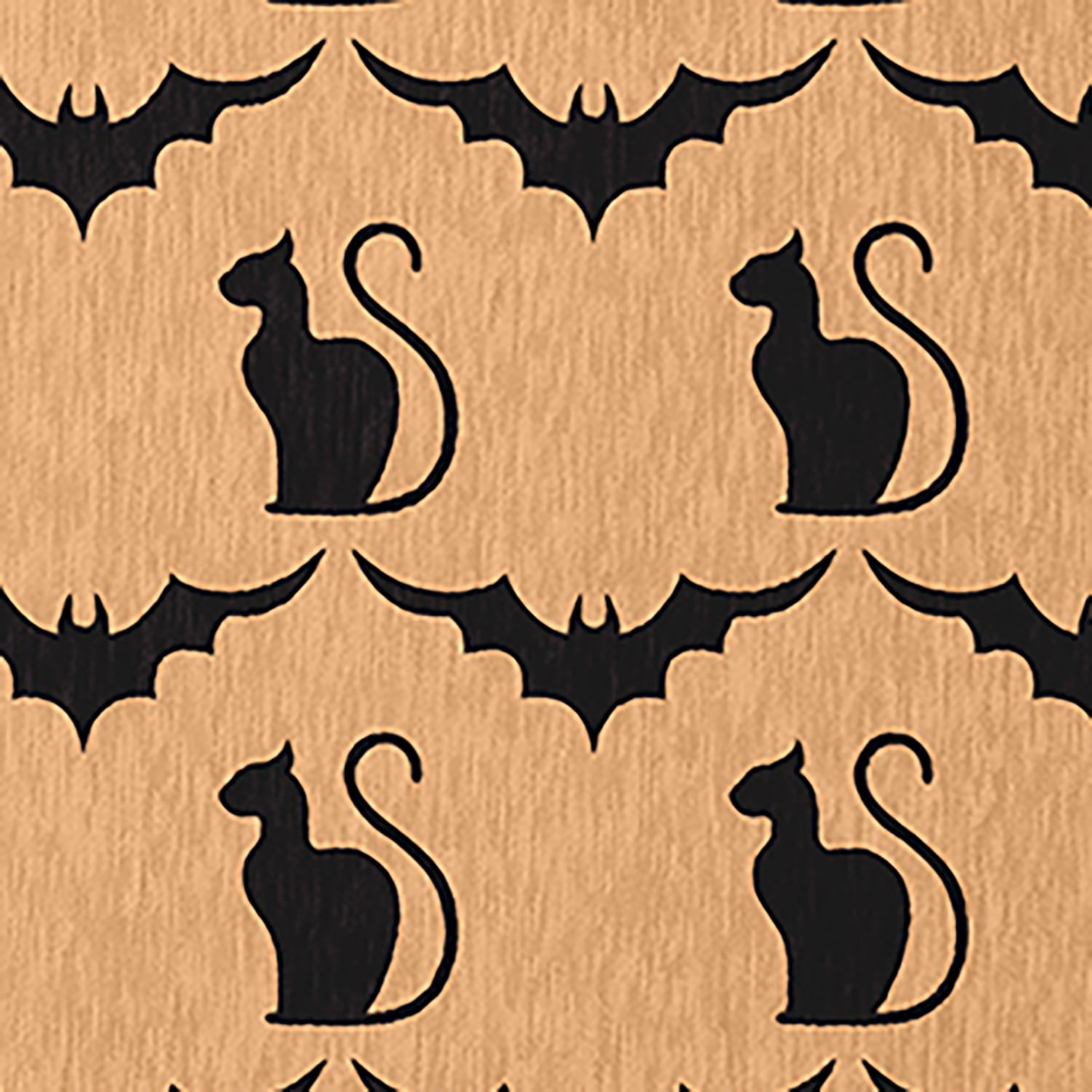 Simply Daisy Cats and Bats Pale Gold Halloween Chenille Area Rug, 3' x 5'
