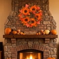 thumbnail image 5 of Fall Wreath for Front Door Thanksgiving Decorations Flower Sunflowers Maple Leaves Hanging Festival Artificial for Farmhouse Indoor Outdoor Window Wall Porch Decor by MPOISVA, 5 of 6