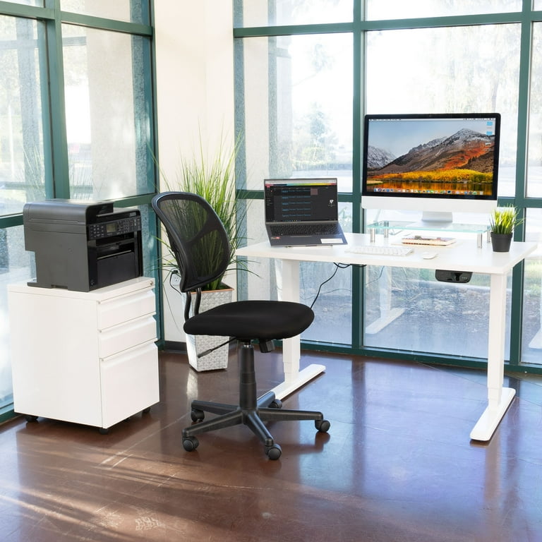 Mount It White Electric Sit Stand Desk with Dual Motor Walmart