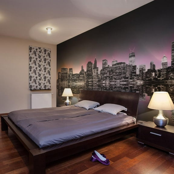 Tiptophomedecor New York Wallpaper Wall Mural - Colorful Glow Over NYC