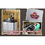 DJ Booth Tabletop With 8FT Lighting Truss Stand Package by FAT TOAD - Foldable Panel Portable Stage by