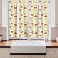 thumbnail image 2 of Ambesonne Agriculture Kitchen Curtains, Wheat and Breads Art, 55"x24", Mustard and Pale Brown, 2 of 3
