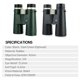 thumbnail image 3 of Binoculares profesionales 12x42 HD para adultos, ideal para conciertos y actividades al aire libre, color verde oscuro sin logo, 3 of 6
