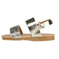 thumbnail image 3 of bebe Leatherette Fashion Glitter Flat Sandals, Light Gold (Toddler Girl's), 3 of 8