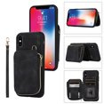 thumbnail image 1 of ELEHOLD for iPhone XS Max,Luxury Zipper Wallet Case with Card Slots Zipper Pocket Kickstand Function Wriststrap Crossbody Shoulder Strap Shockproof Purse Case,black, 1 of 7
