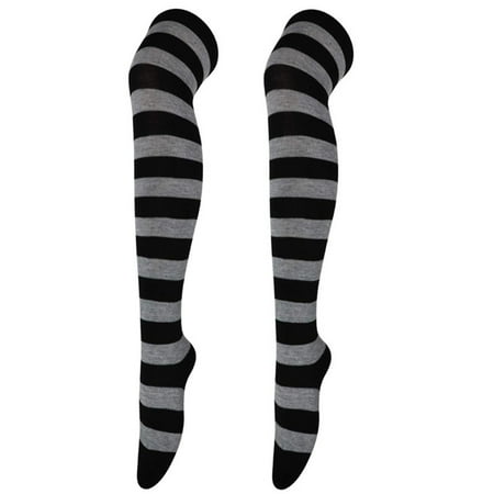High Suspenders Lingerie for Women Long Stockings for Womens Thigh High Garter Belt Over Knee Socks Christmas Party Socks Knee High Long Striped Stocking SocksDark Gray (2PACK)