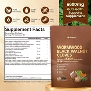 Wormwood Black Walnut Cloves Complex | 18-in-1 Intestinal Cleanse & Parasite Support | Equivalent to 6,600 mg per Serving | 240 Softgels Dietary Supplement