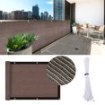 thumbnail image 3 of 3' x 16.4' Balcony Privacy Screen Cover, Windproof Sun Shade UV Protection Privacy Screen Balcony Fence Mesh Net for Patio, Fence, Backyard, Porch - Includes Rope, Zip Ties, Brown, 3 of 5