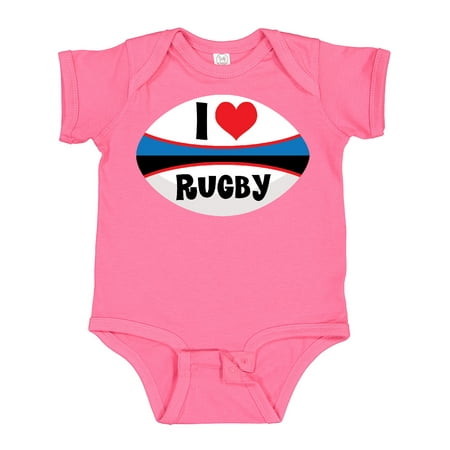

Inktastic I Love Rugby Sports Ball Boys or Girls Baby Bodysuit