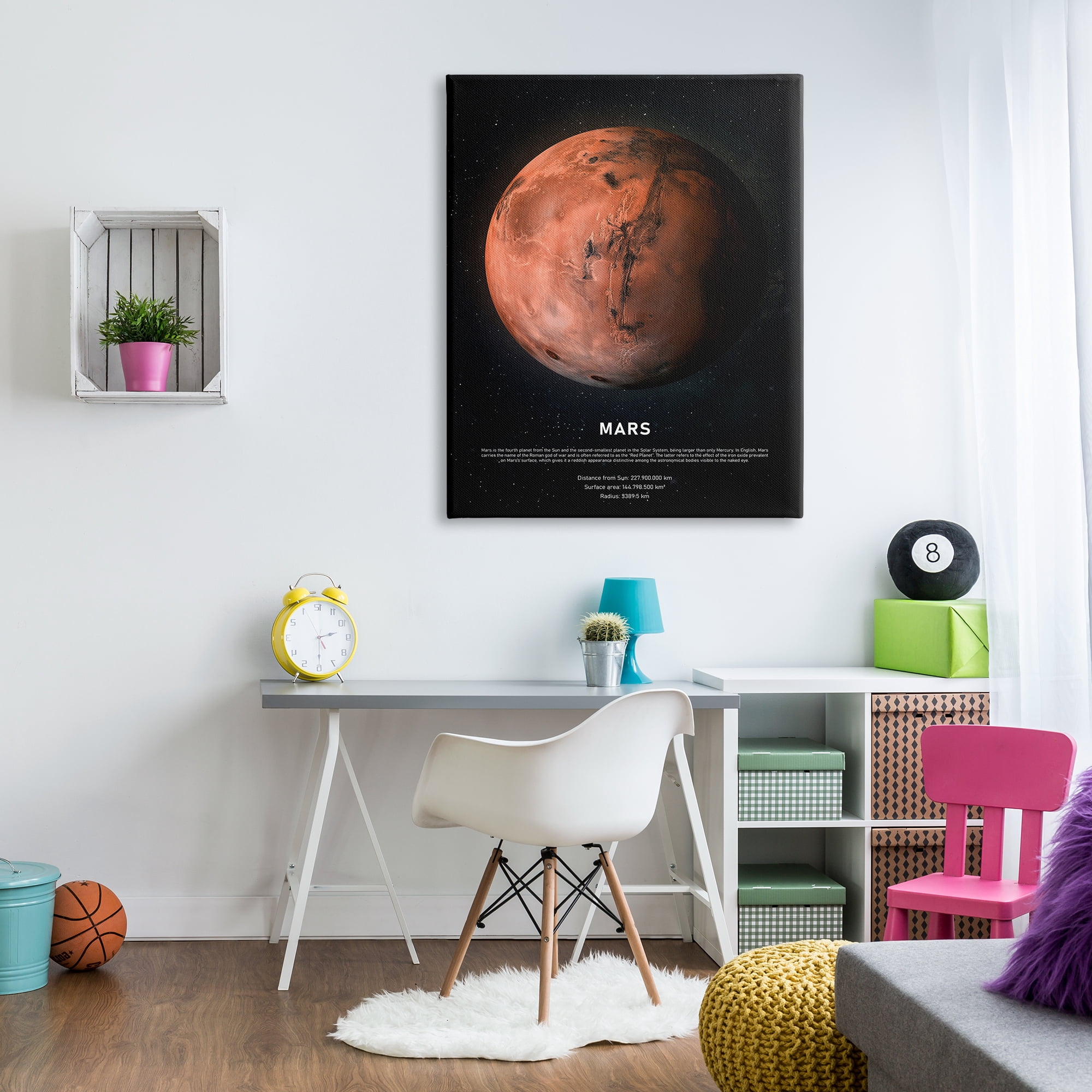 Stupell Industries Mars Red Planet Infographic Astrological Facts Outer Space, 36 x 48, Designed by Design Fabrikken