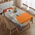 thumbnail image 2 of Orange and Grey Abstract Art Artwork Rectangle Tablecloth 60"x84",Waterproof Polyester Rectangle Table Cloth, Wipeable Spillproof Polyester Tablecloth for Dining, Camping, Indoor and Outdoor, 2 of 5