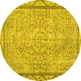 thumbnail image 1 of Ahgly Company Machine Washable Indoor Round Persian Yellow Traditional Area Rugs, 5' Round, 1 of 4