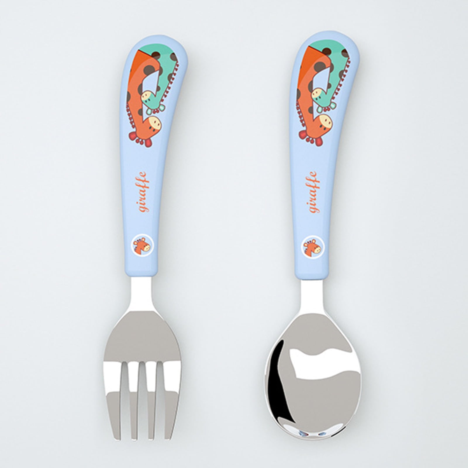Top Baby Feeding Kids Spoon Stainless Steel 2pcs/set Fork 