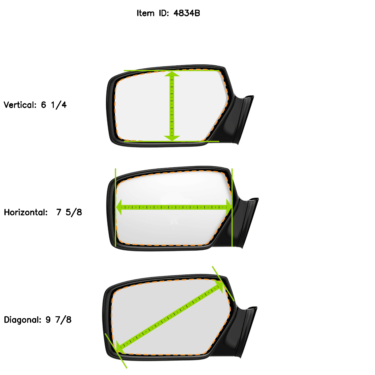 4834B Driver Side Replacement Mirror W/Blind Spot For 2021-2023 Ford F-150