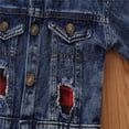 thumbnail image 7 of Lenpel Baby Girl Boys' Denim Jacket Infant Toddler Long Sleeve Button down Lapel Ripped Jean Coat Casual Fall Clothes, 7 of 7