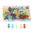 thumbnail image 1 of 100 PCS Multicolor Decorative Push Pins, Wall Push Pins, Plastic Head Push Pins with Case, Decorative Push Pins for Cork Board Gold Bulletin Board (5 Colors), 1 of 5